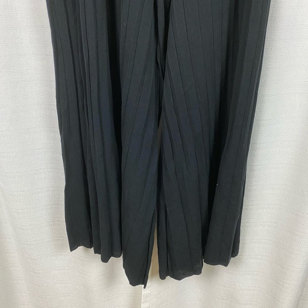 St.John Black Pleated Knit Wide Leg Pants Sz.M NWT - Picture 4 of 12